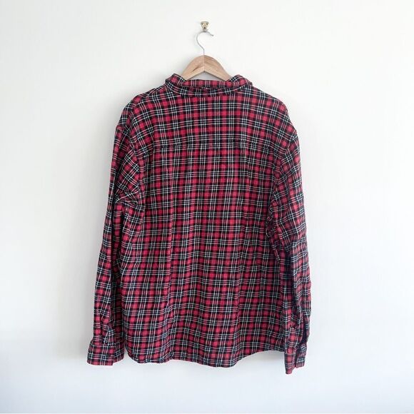 Oakley Shirt Flannel Red Black White Plaid Men's 2XL Long Sleeved - Picture 2 of 7